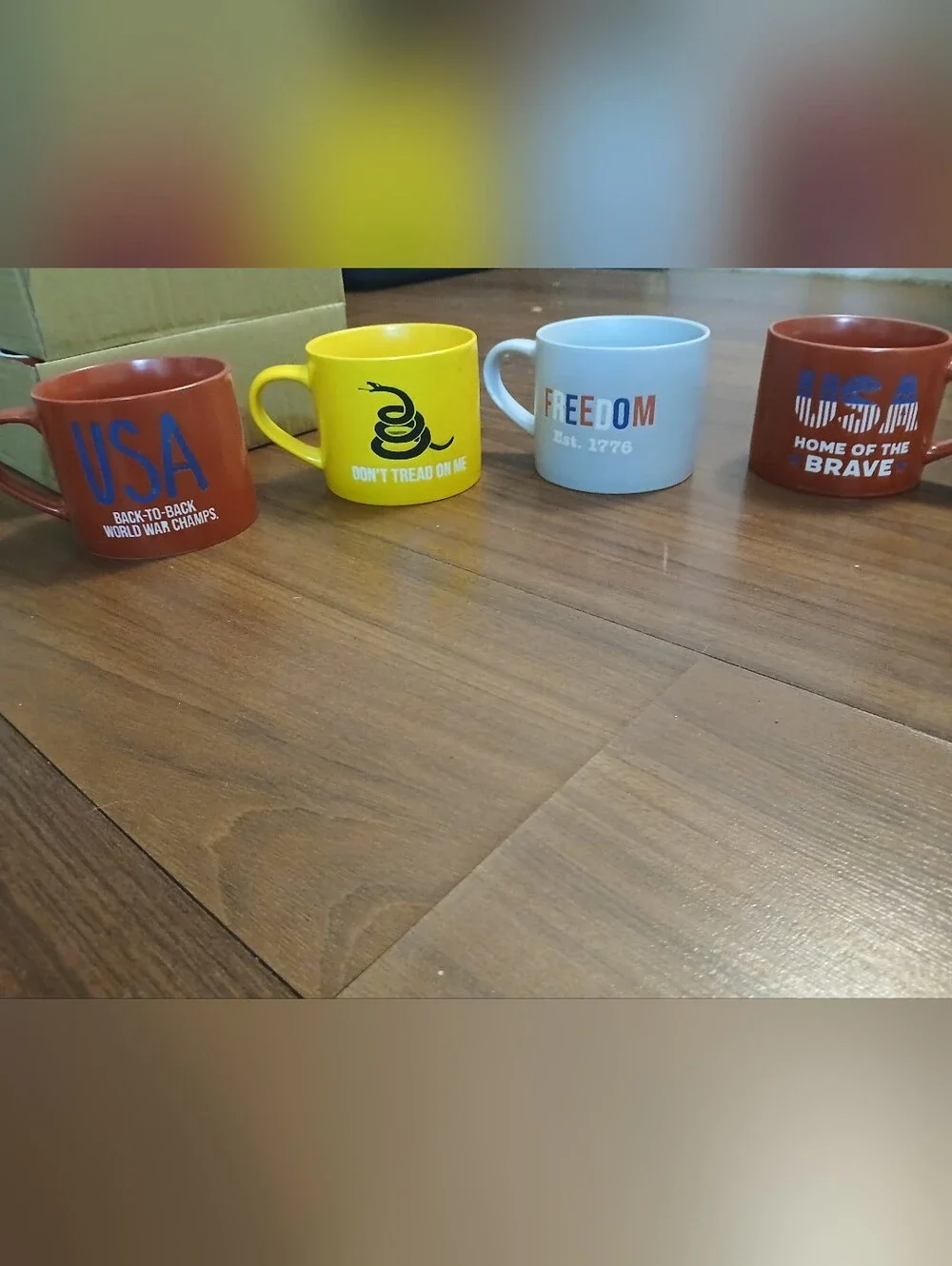 Colorful Ceramic Mug Set – Assorted Blue, Red, Yellow